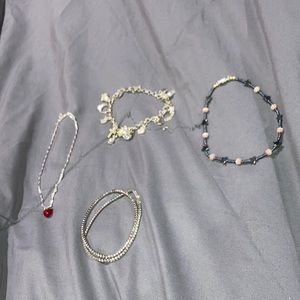 Beautiful 5 piece bracelets and anklet, charm bracelet